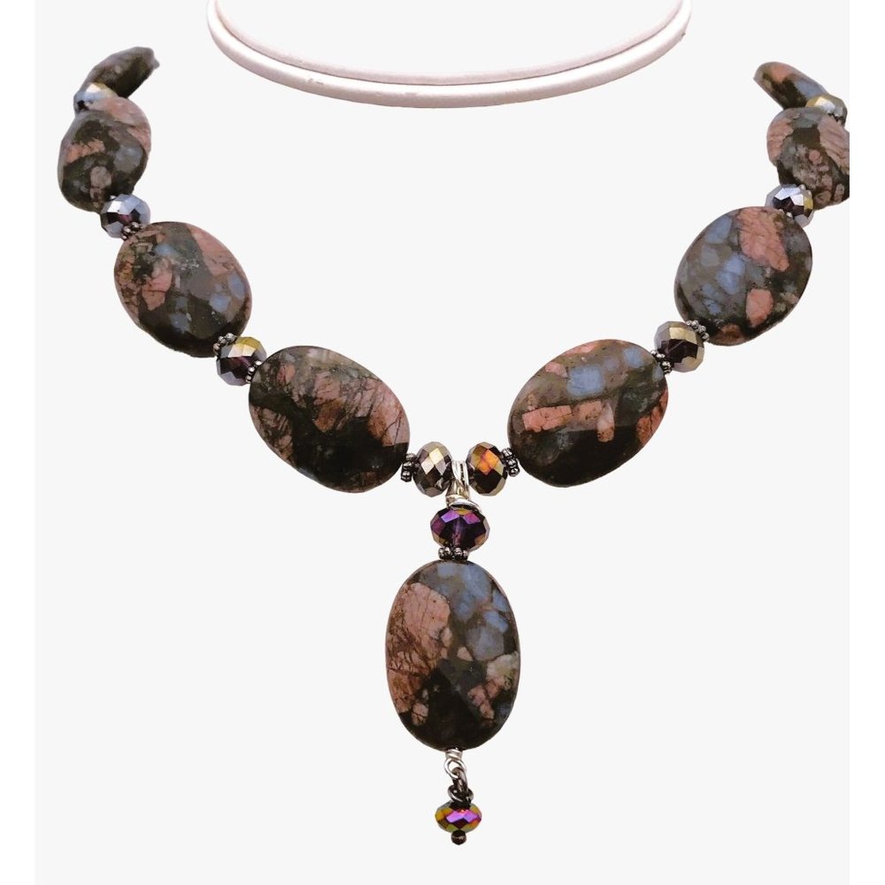 Rare Blue Quartz Llanite Rhyolite Necklace Collar Healing Reiki Que Sera Pendant